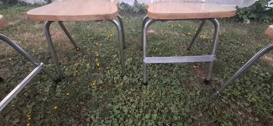 Wood and metal chairs - photo 2