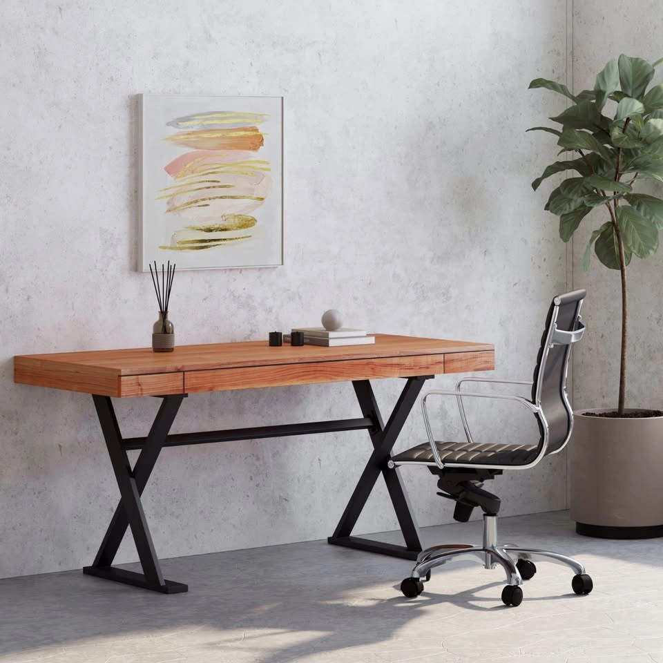 BNIB Moe's Home Collection Profecto Desk – Solid White Oak