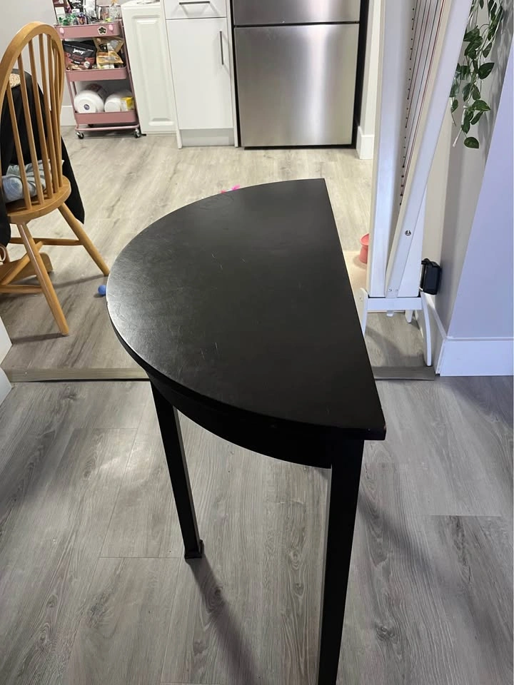 OBO: Half-circle wood end table - photo 2
