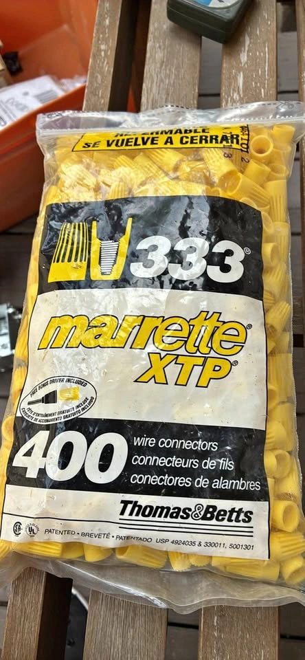 Opened box of wire connectors