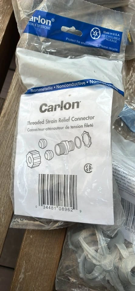 3x New Carlon 1/2" Threaded Strain Relief Connectors - Unopened - photo 3