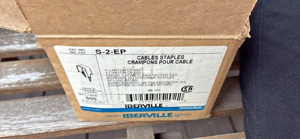 Iberville S-2-EP Cable Staples – $10 (Opened Box)