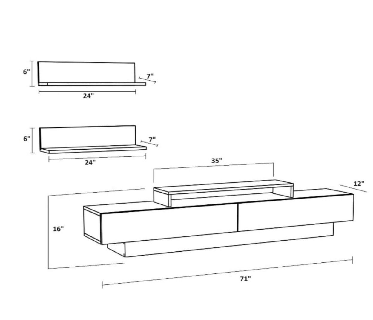 Modern floating TV stand - photo 4