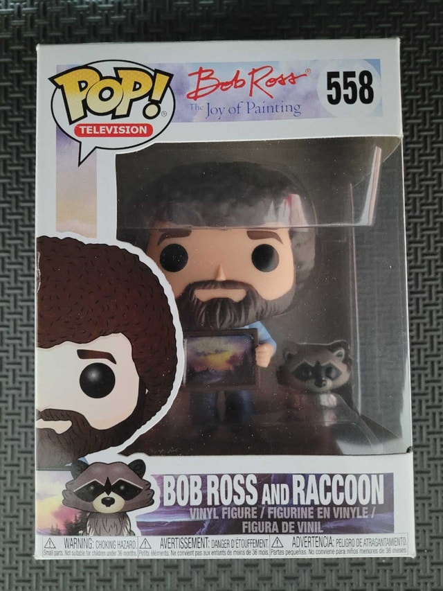 Funko POP 558 Bob Ross and Raccoon, New