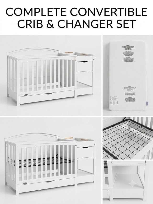 Graco Convertible Crib and Changer - photo 3