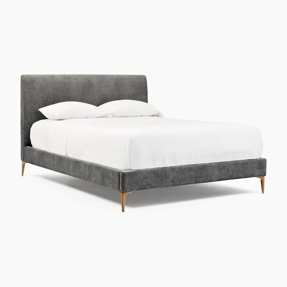 West Elm King Velvet Bed Frame