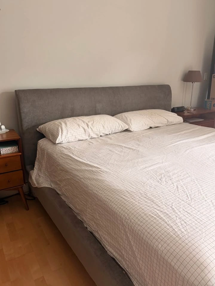 West Elm King Velvet Bed Frame - photo 2