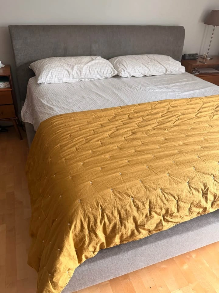 West Elm King Velvet Bed Frame - photo 3