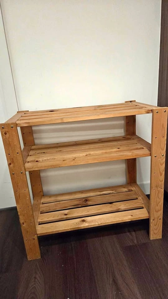 3 tiers wooden shelves