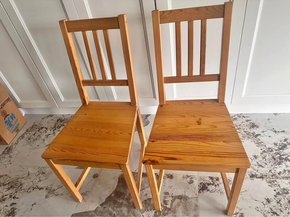 Set of 2 IKEA IVAR Solid Pine Chairs / Dining Chairs