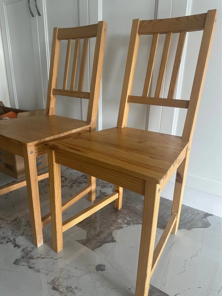 Set of 2 IKEA IVAR Solid Pine Chairs / Dining Chairs - photo 2