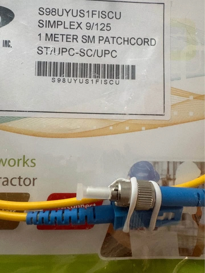 FIS 1m Simplex Single Mode Fiber Optic Patch Cable ST/UPC to SC/ - photo 2