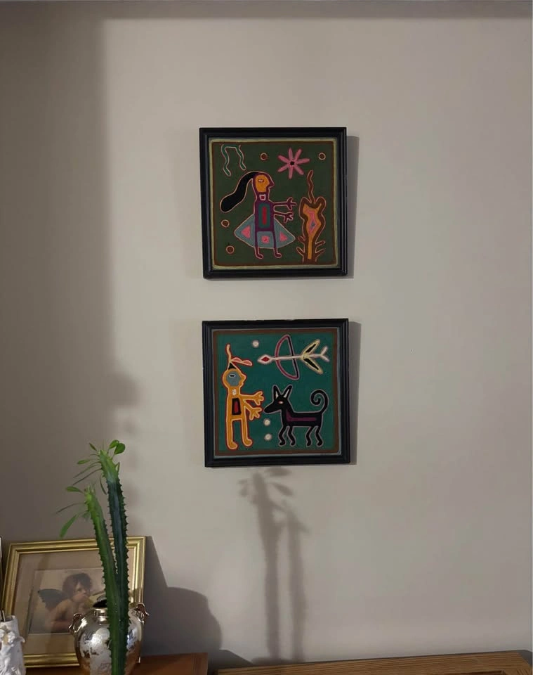 Pair of Huichol Yarn Paintings - photo 2