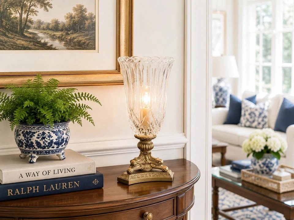 Vintage Brass Candlestick Lamp