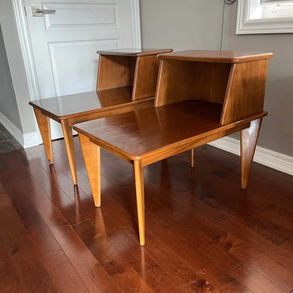 Pair of Mid-Century Modern Step End Tables - photo 2