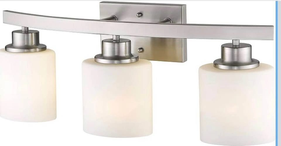 Contemporary 3-Light Brushed Nickel Bath Vanity Light - photo 2