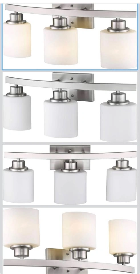 Contemporary 3-Light Brushed Nickel Bath Vanity Light - photo 3