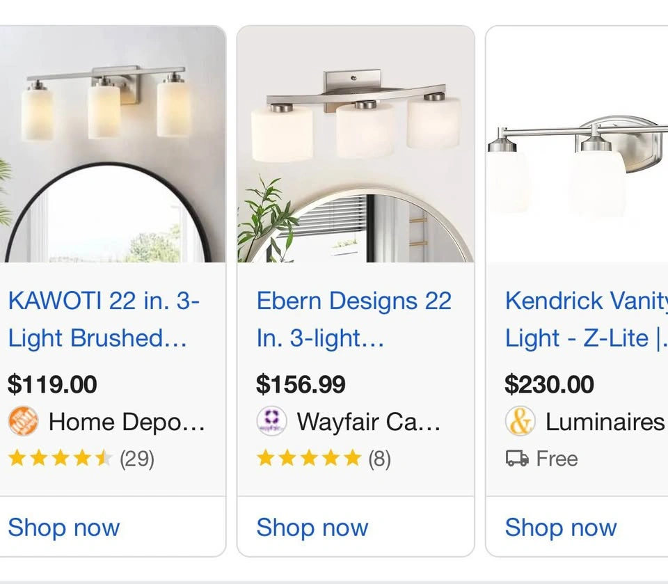 Contemporary 3-Light Brushed Nickel Bath Vanity Light - photo 4