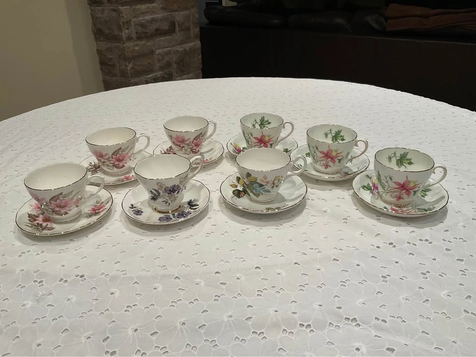 Tea Cups (8) China Made In England For Bridal Shower - photo 2