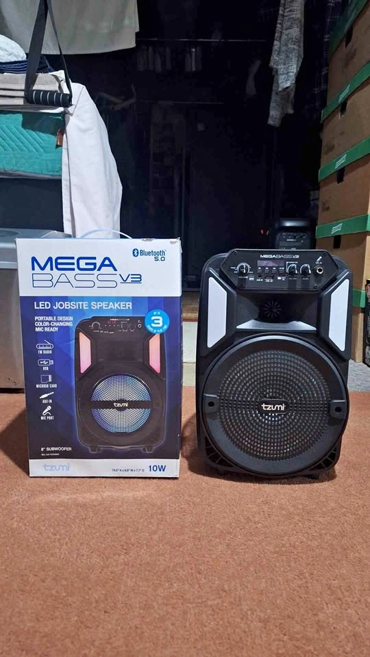 Tzumi Mega Bass V3 LED Jobsite Speaker