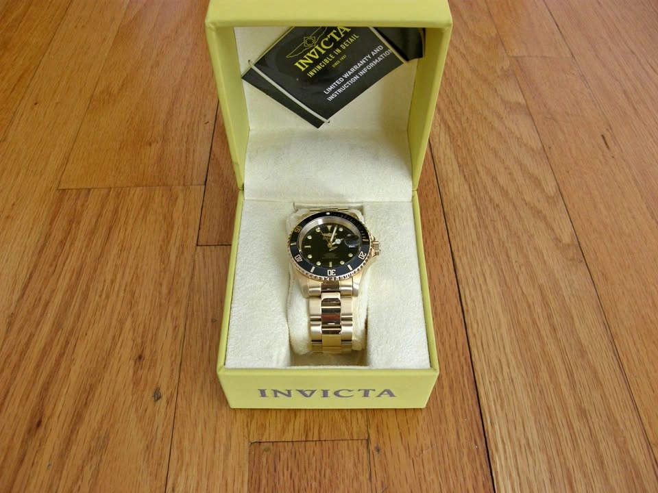 Invicta Automatic Gold Dive Watch - Black Dial