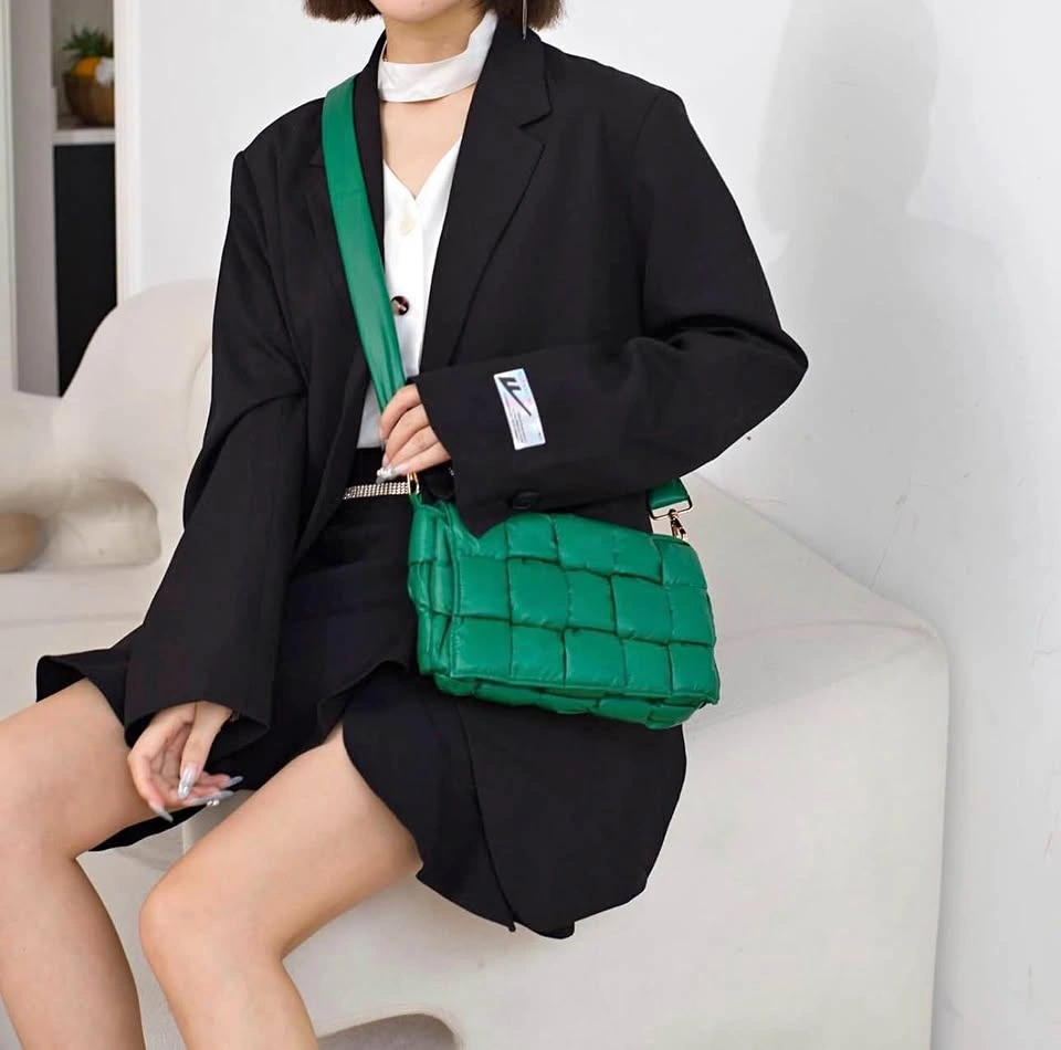 NAARIIAN Puffer Woven Crossbody Purse - Black - photo 2