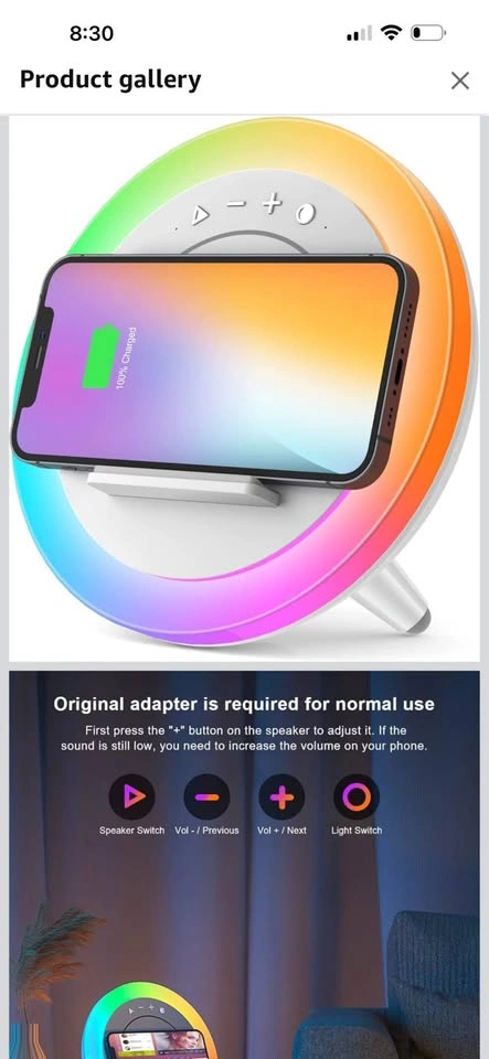 Bluetooth Speaker & Lights with Wireless Charging - photo 2