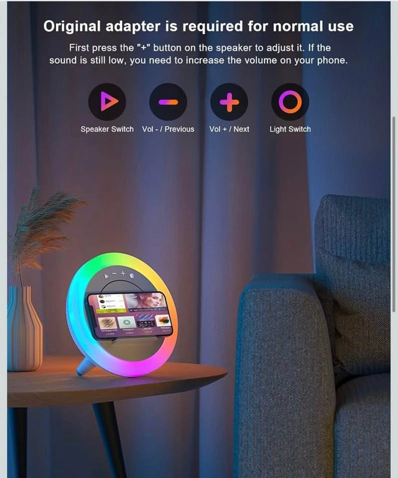 Bluetooth Speaker & Lights with Wireless Charging - photo 3