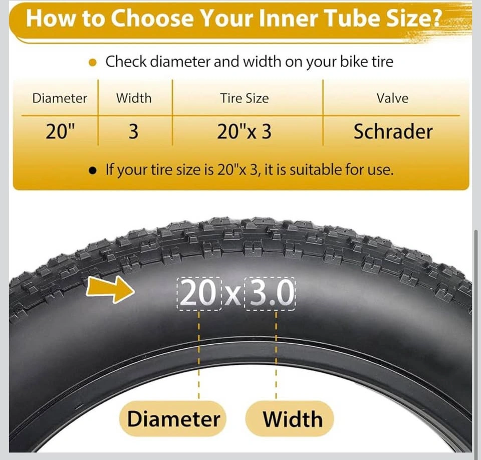 2 Pack 20 x 3.0 Fat Tire Tube Schrader Valve - photo 3