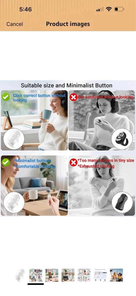 Scrolling Ring Remote for TikTok YouTube IG Shorts - photo 2