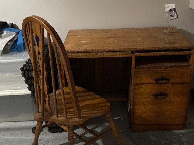 Oak Desk and Chair