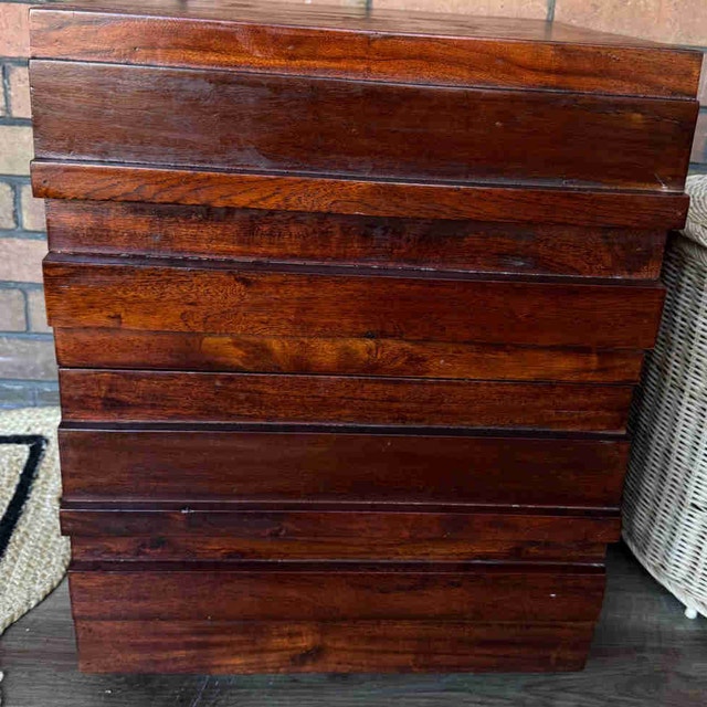 West Elm Two Stria Nightstands - Honey colour
