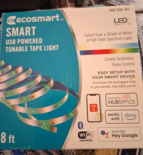 EcoSmart 8ft Smart USB LED Light Strip Kit Tunable RGB