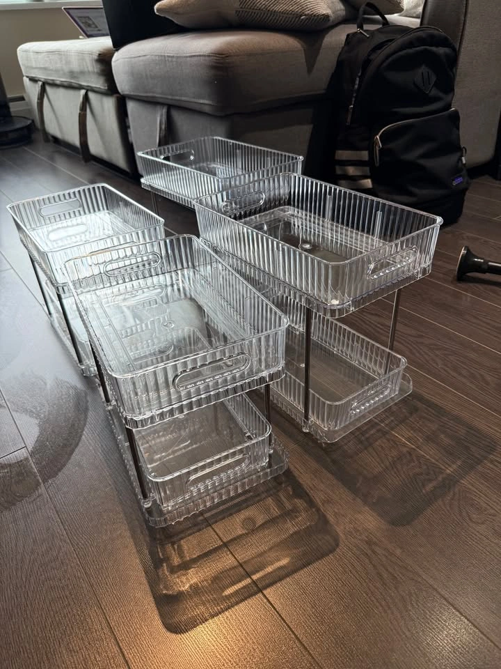 2-Tier Under Sink Organizers (2-Pack) x2 – Clear - photo 3
