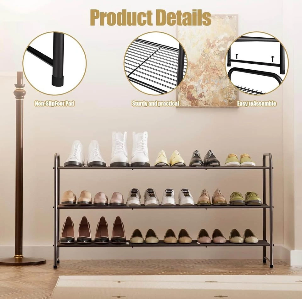 3-Tier Metal Shoe Rack – Extra Large Capacity - photo 3