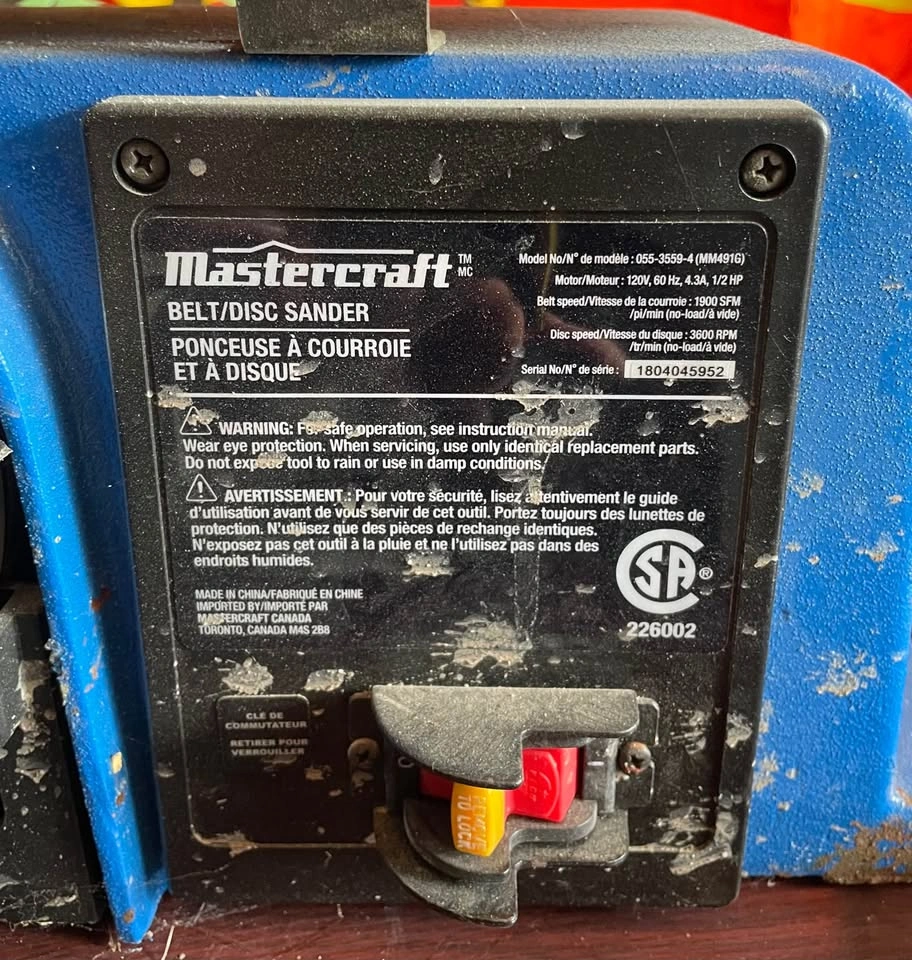 Mastercraft Belt/Disc Sander - photo 4