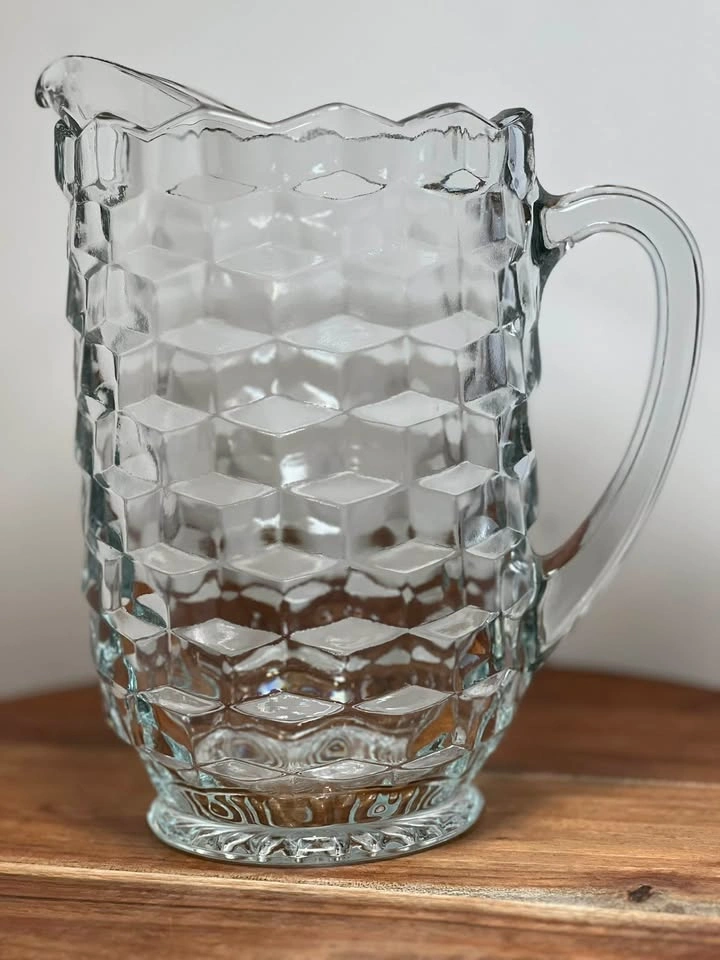 Vintage Fostoria American Pattern Glass Pitcher - photo 3