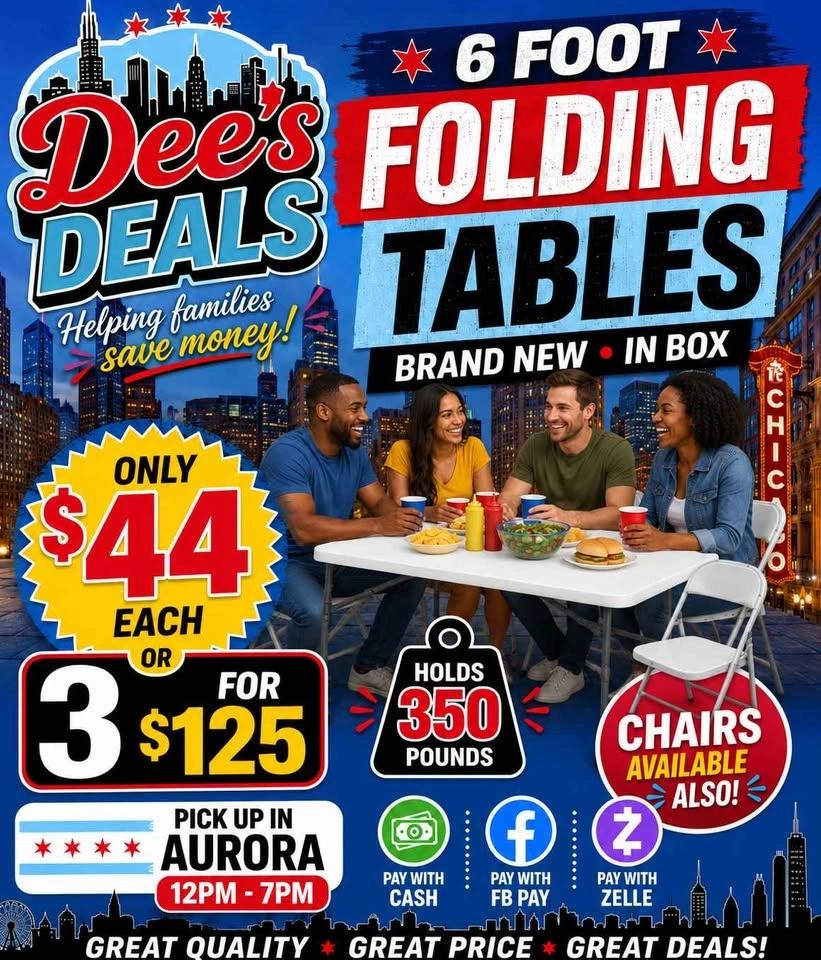 6 foot folding tables BRAND NEW IN BOX ONLY $44 - photo 3