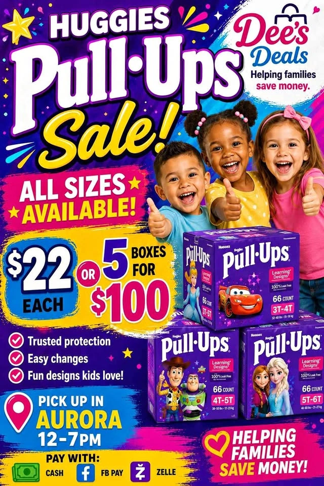 Huggies PullUps Big Sale $22 each