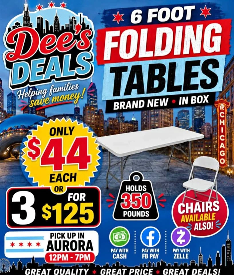 6 foot folding tables BRAND NEW IN BOX ONLY $44