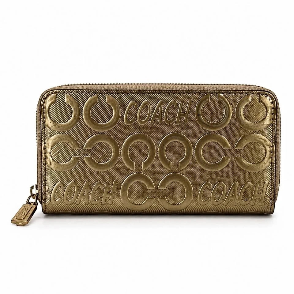 Coach Y2K Op Art Wallet Metallic Gold