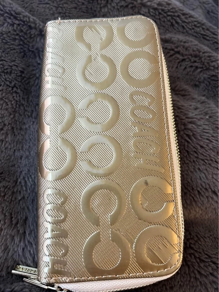 Coach Y2K Op Art Wallet Metallic Gold - photo 3