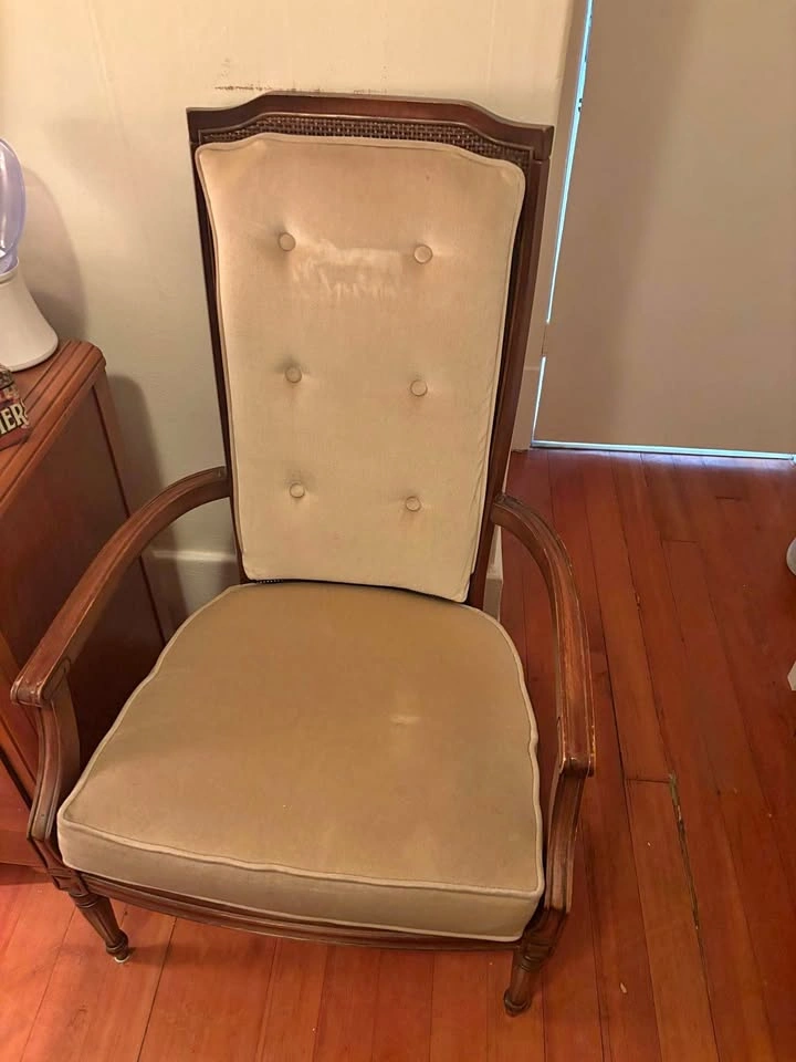 Vintage High Back Cane Armchair