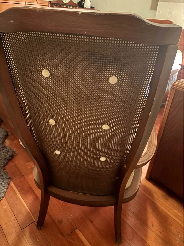 Vintage High Back Cane Armchair - photo 2