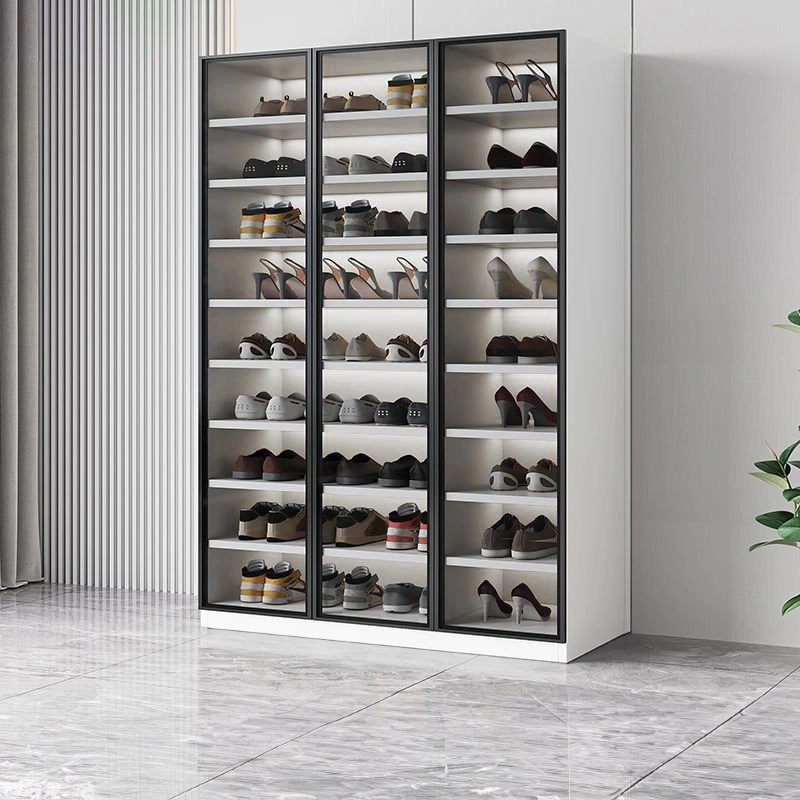 SOCE055 A1819 Modern Minimalist Glass Shoe Cabinet - photo 2