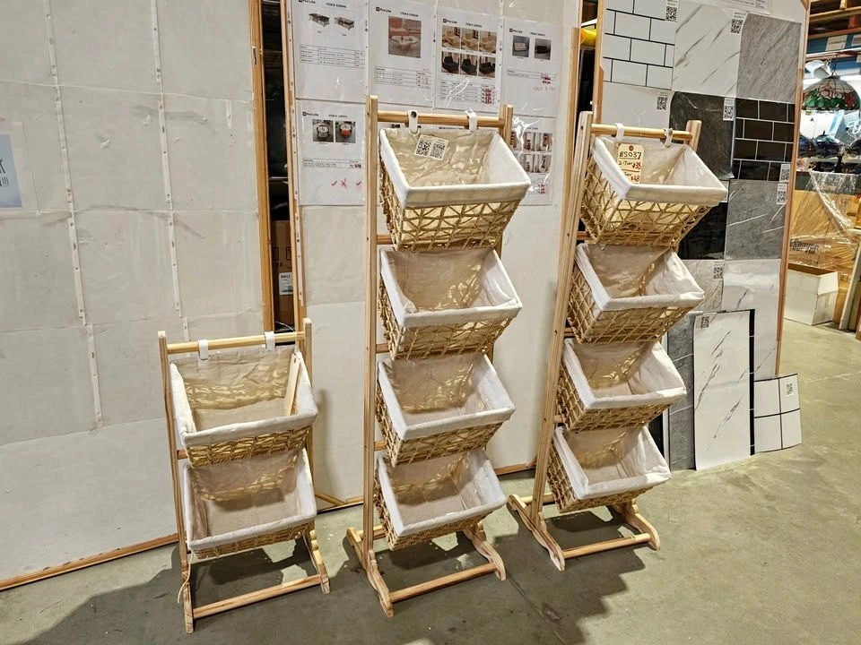 Sycamore Wood Floor-Standing Storage Rack