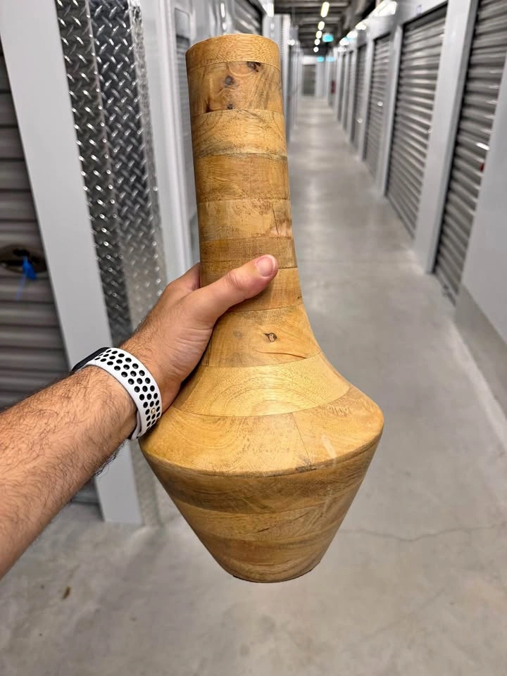 Decorative wooden vase