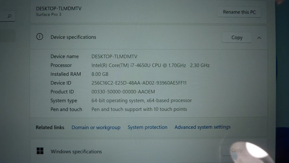 Microsoft Surface Pro 3 i7 8GB 256GB with Keyboard and Charger - photo 3