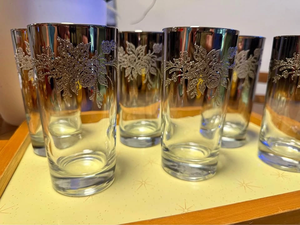 Set of 6 Mid-Century Modern Dorothy Thorpe-Style Glasses