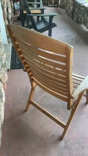 Folding Teak Patio Dining Chair - photo 3